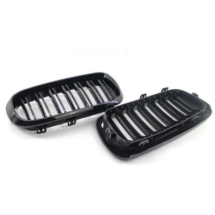 One Pair of Fit For BMW X5 F15 Gloss Black Twin Slat M Look Front GRILLE 15-17