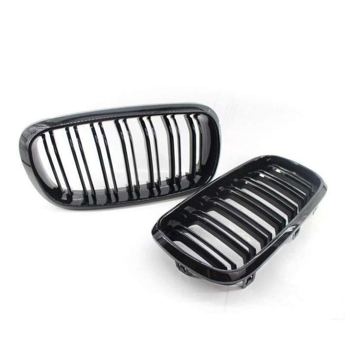 One Pair of Fit For BMW X5 F15 Gloss Black Twin Slat M Look Front GRILLE 15-17