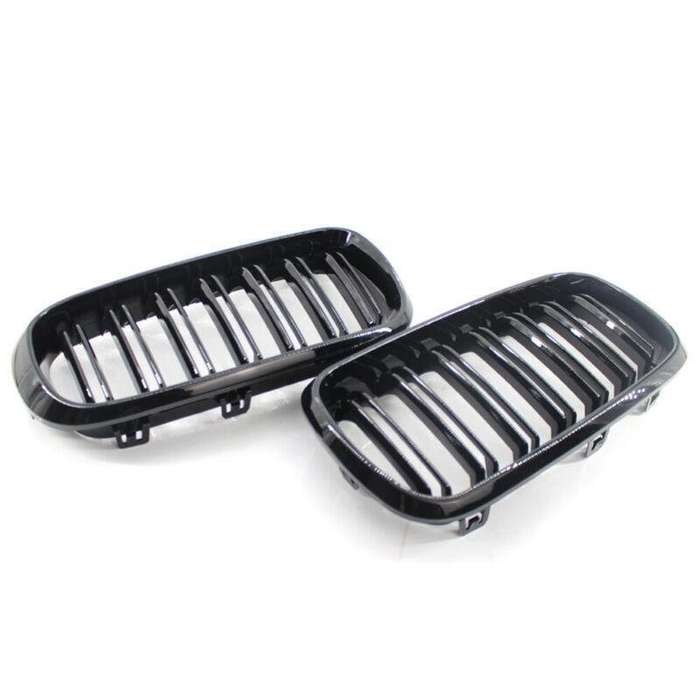 One Pair of Fit For BMW X5 F15 Gloss Black Twin Slat M Look Front GRILLE 15-17
