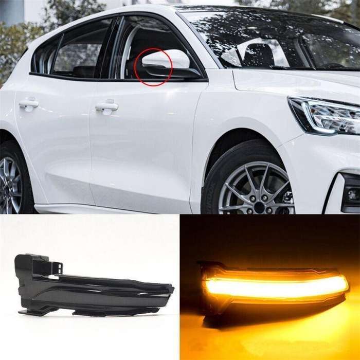 Pair Rear View Door Mirror Turn Signal Lamp Light Fit For Ford Focus 2019-2020