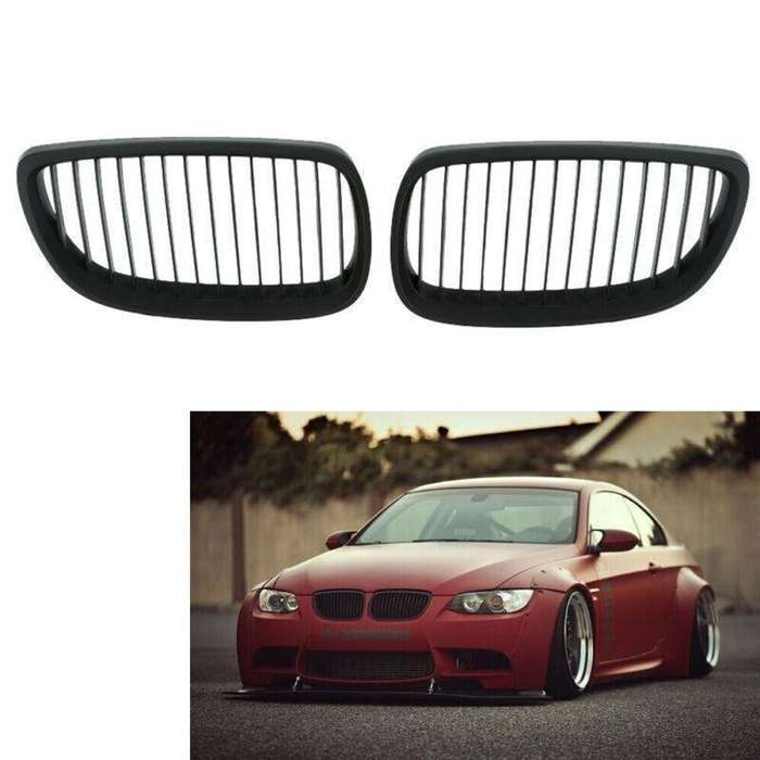 2X/Set Matte Black Grille for BMW E92 E93 3 Series Coupe Cabriolet 06-09 Grill