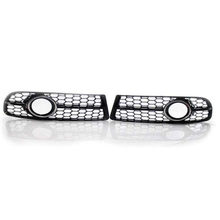 Pair of Chrome Trim Honeycomb Fog Light Grill Fit for Audi A4 B7 S-Line 05-08