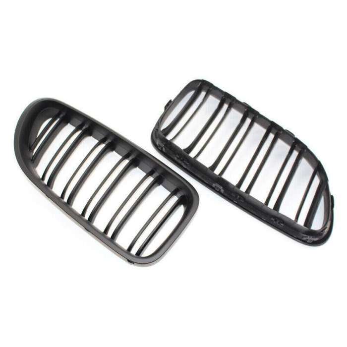Pair For BMW F06 F12 F13 2012 - 2017 Matte Black Grille M6 STYLE Dual Slat Grill