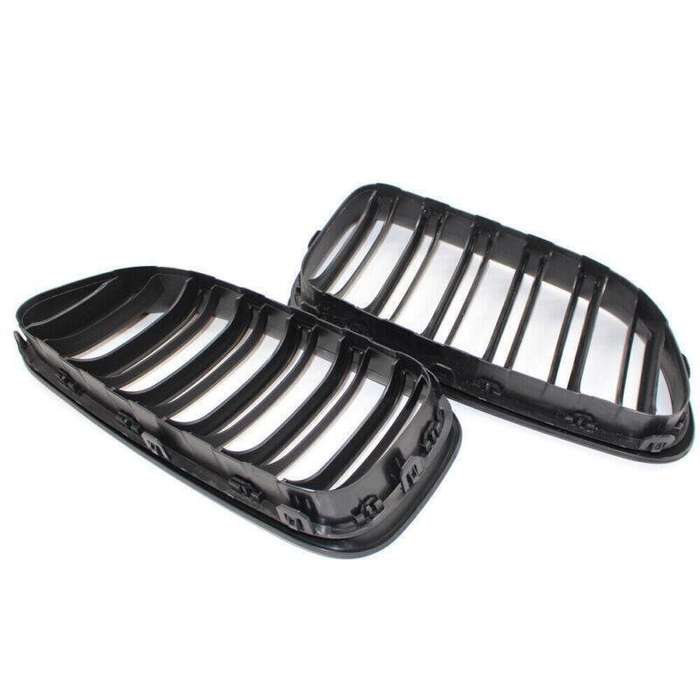 Pair For BMW F06 F12 F13 2012 - 2017 Matte Black Grille M6 STYLE Dual Slat Grill