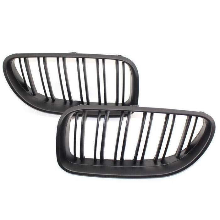 Pair For BMW F06 F12 F13 2012 - 2017 Matte Black Grille M6 STYLE Dual Slat Grill