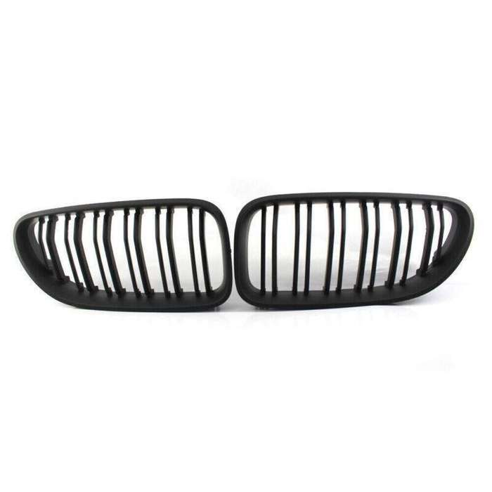 Pair For BMW F06 F12 F13 2012 - 2017 Matte Black Grille M6 STYLE Dual Slat Grill