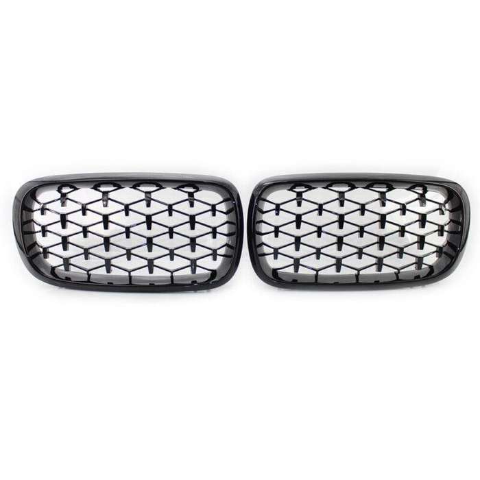 Fits BMW X5 F15 2014-2016 Grille Glossing Black Diamond Meteor Style Pair