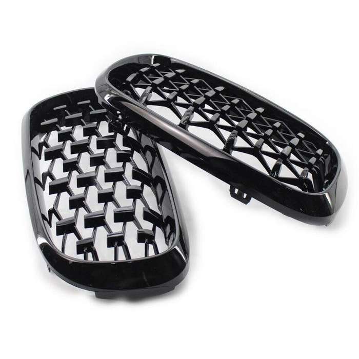 Fits BMW X5 F15 2014-2016 Grille Glossing Black Diamond Meteor Style Pair
