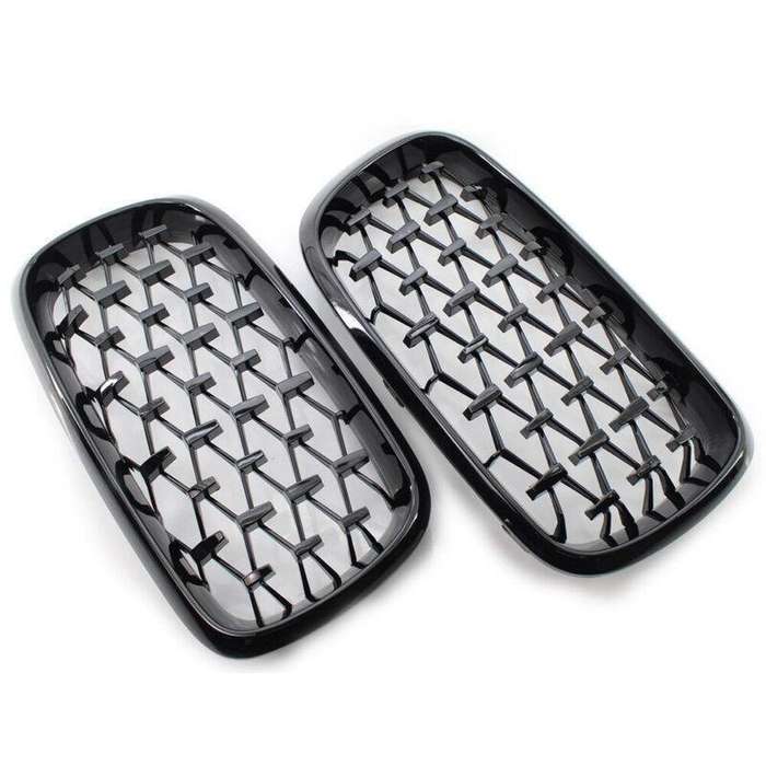 Fits BMW X5 F15 2014-2016 Grille Glossing Black Diamond Meteor Style Pair