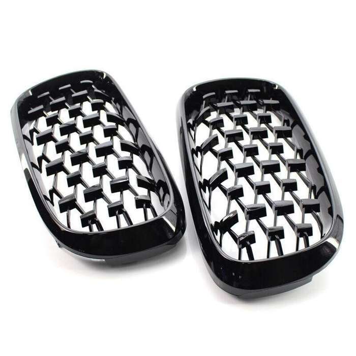 Fits BMW X5 F15 2014-2016 Grille Glossing Black Diamond Meteor Style Pair