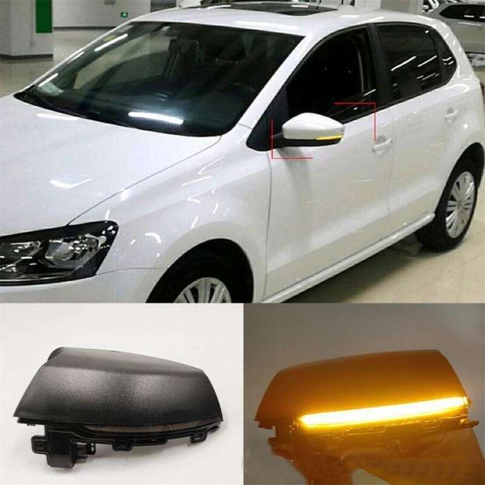LH+RH Pair Rear View Door Mirror Turn Signal Lamp Light For VW POLO 2014-2019