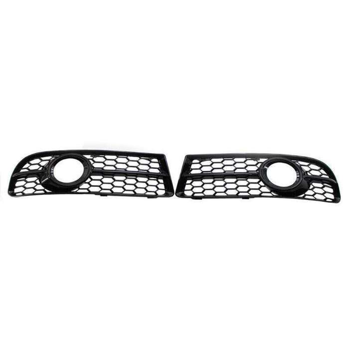 Honeycomb Fog Light Grille w/ Trim Gloss Black for Audi A4 B7 S-Line 05-08