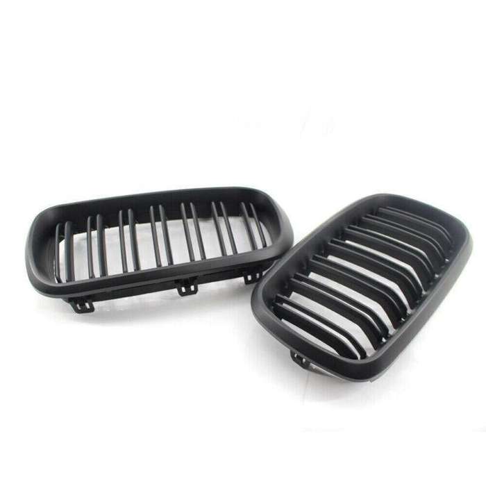 One Pair of Fit For BMW X5 F15 Matte Black Dual Slat M Look Front GRILLE 15-17