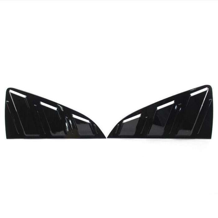 Black Quarter Louver Cover Vent Side Window Fit For 2011-14 VW Polo