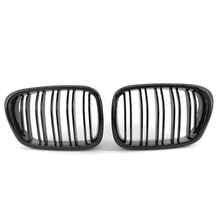 2x Gloss Black Front Kidney Grilles Grill Fit For BMW E39 525 528 1999-2003