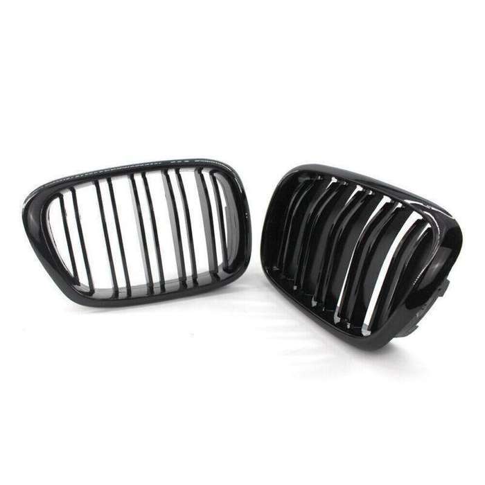 2x Gloss Black Front Kidney Grilles Grill Fit For BMW E39 525 528 1999-2003