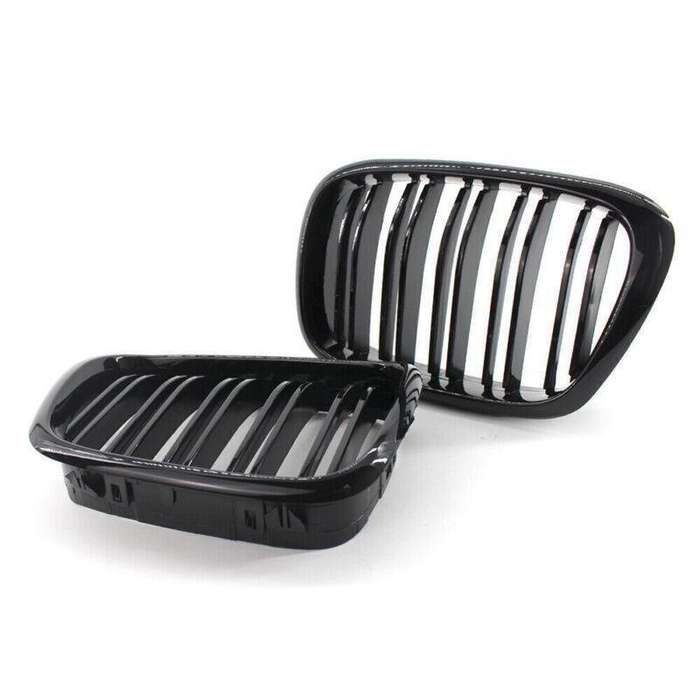 2x Gloss Black Front Kidney Grilles Grill Fit For BMW E39 525 528 1999-2003