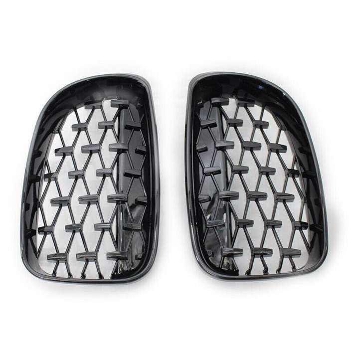 Pair of Black Diamond Style Front Grille Fits BMW E81 E82 E87 E88 1 Series 08-11