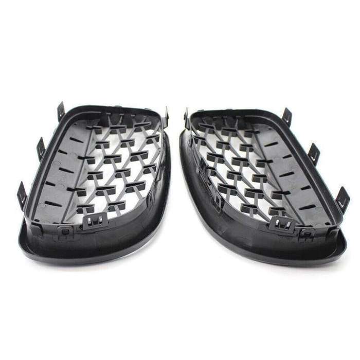 Pair of Black Diamond Style Front Grille Fits BMW E81 E82 E87 E88 1 Series 08-11