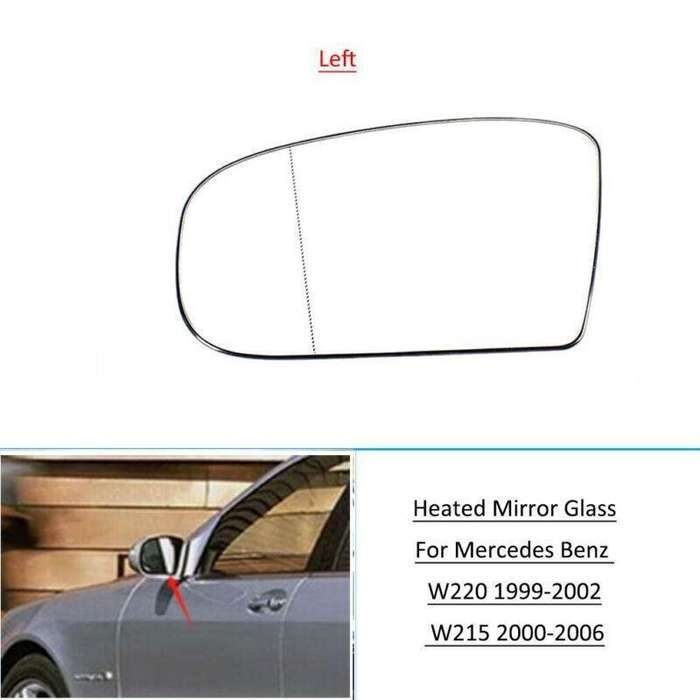 Mirror Glass Heated For Mercedes Benz W220 1999-2002 W215 2000-2006 Left Side