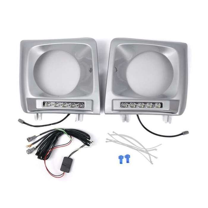 Headlight Bezel Pair For 1990-2018 Mercedes W463 G63 Wagon G500 w/ LED DRL