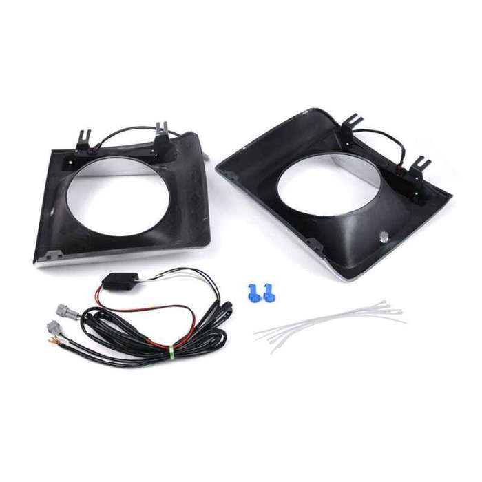 Headlight Bezel Pair For 1990-2018 Mercedes W463 G63 Wagon G500 w/ LED DRL