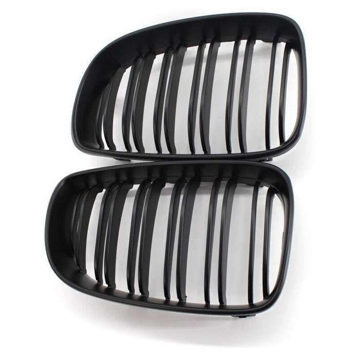 2X/Set Matte Black Dual Slat Front Grille Fit for BMW 1 Series E87 E82 E88 Grill