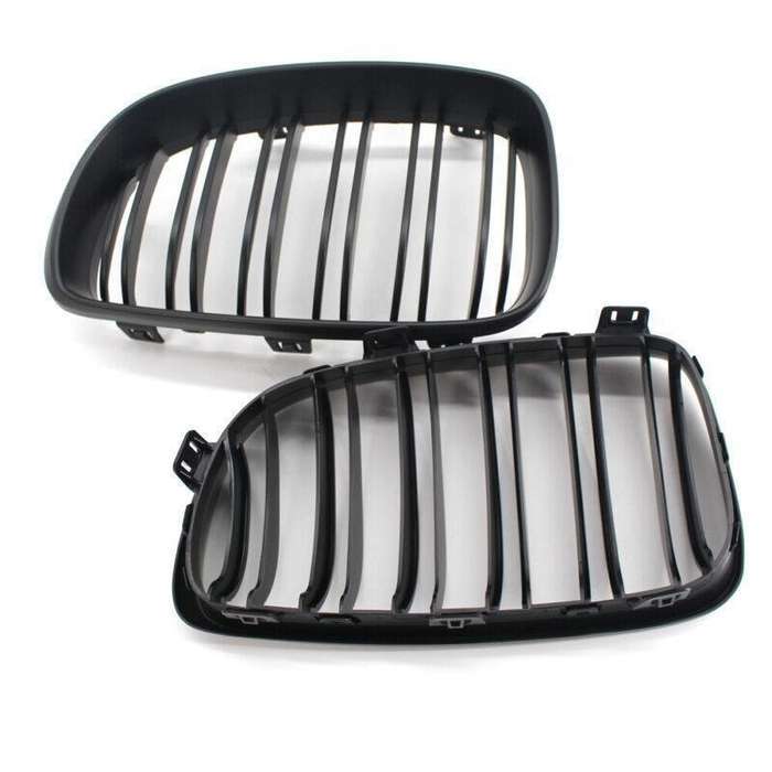 2X/Set Matte Black Dual Slat Front Grille Fit for BMW 1 Series E87 E82 E88 Grill