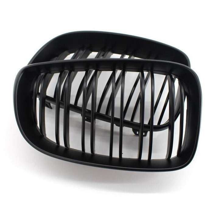 2X/Set Matte Black Dual Slat Front Grille Fit for BMW 1 Series E87 E82 E88 Grill