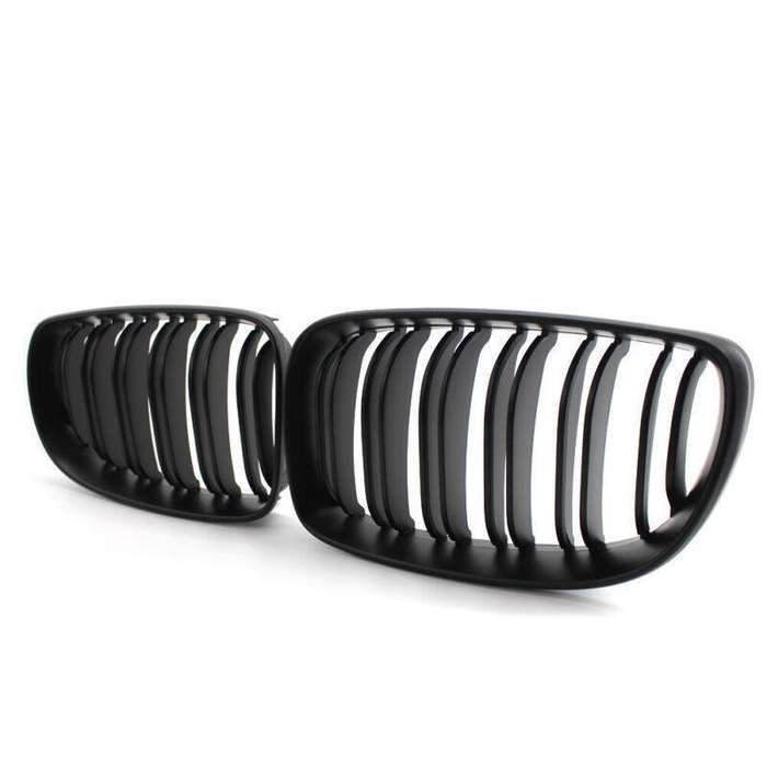 2X/Set Matte Black Dual Slat Front Grille Fit for BMW 1 Series E87 E82 E88 Grill