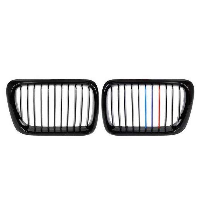 2Pcx Gloss Black M-Color Front Kidney Grille fit for BMW E36 3 Series M3 97-99