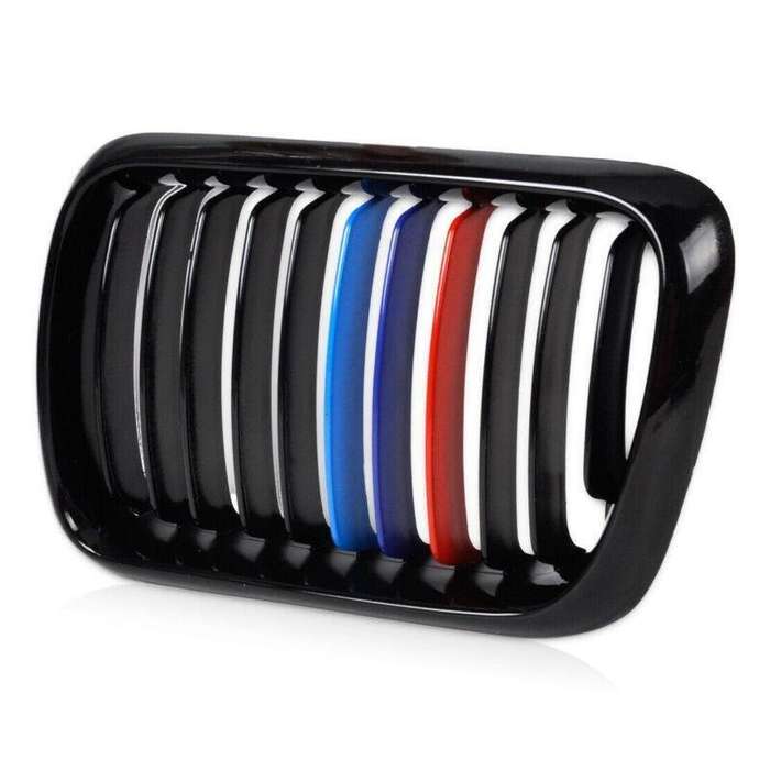 2Pcx Gloss Black M-Color Front Kidney Grille fit for BMW E36 3 Series M3 97-99