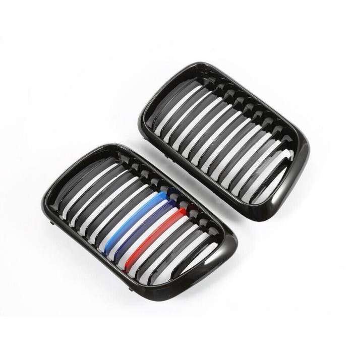 2Pcx Gloss Black M-Color Front Kidney Grille fit for BMW E36 3 Series M3 97-99