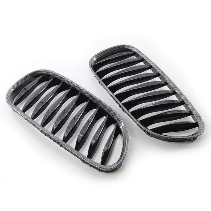 Carbon Fiber Front Grille&amp;3rd Brake Stop Light White Fit for BMW Z4 E85 03-08