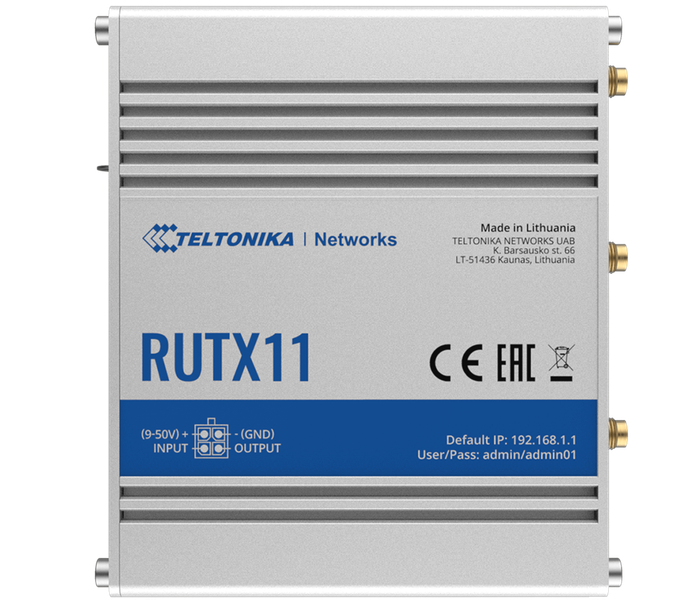Teltonika Industrial Lte Cat.6 Wi-Fi Iot Router W Quad-Core Cpu, Ac Wave2 Wi-Fi, Bluetooth Le &Am...