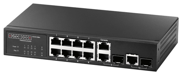 Es3510Ma Fast Ethernet Layer 2 4 Switch Featuring 10 Ports; 8 10 100