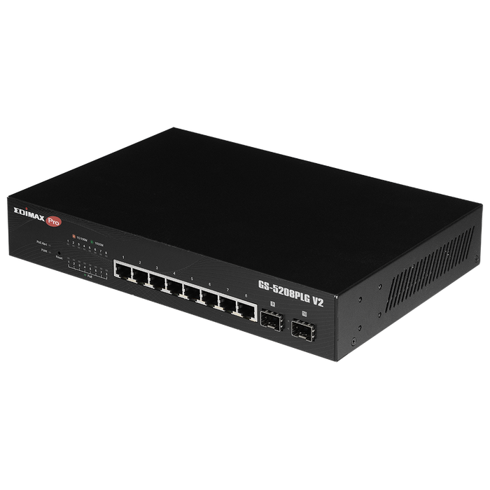 Edimax 10 Port Gb Poe+ Websmart Switch With 2 Sfp Slots
