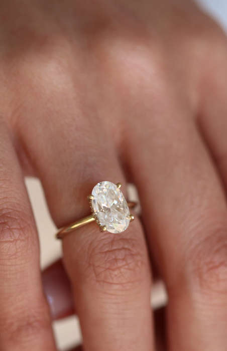 3ct Oval Engagement Ring Gold