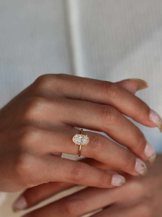 3ct Oval Engagement Ring Gold