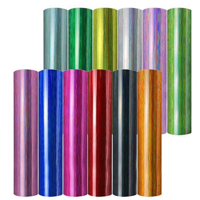 Holographic Brushed adhesive craft sticker vinyl- Blue Gray