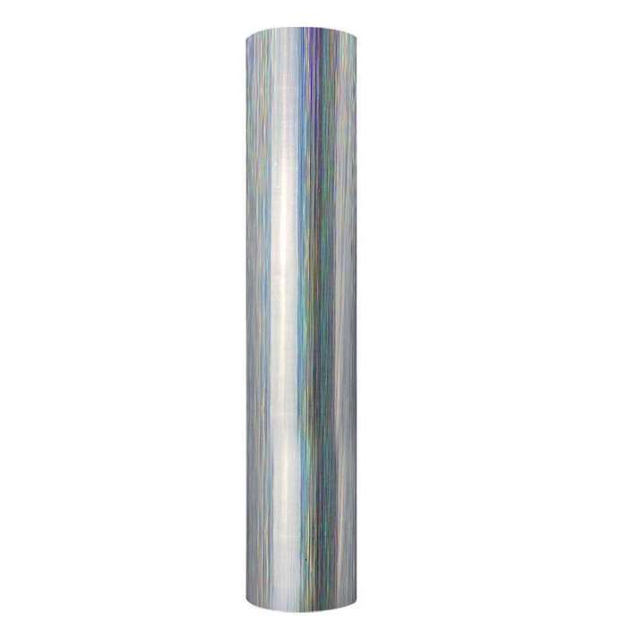 Holographic Brushed self adhesive craft sticker vinyl - Silver