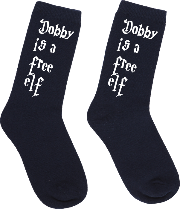 Harry Potter Dobby is a free Elf socks - Navy Blue