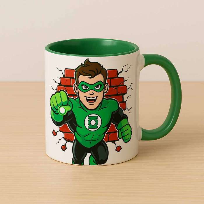 Green Lantern Coffee Mug  Green & White Two-Tone