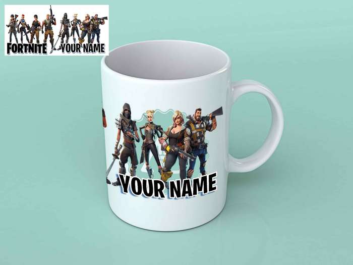 Fortnite characters personalised white coffee mug