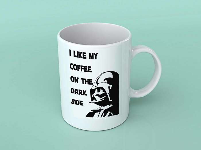 I like my coffee on the dark side coffee mug