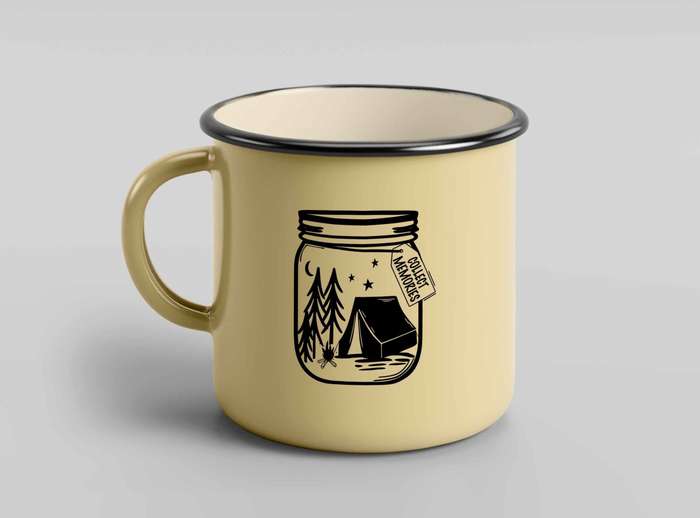 Collect memories jar of memories enamel mug