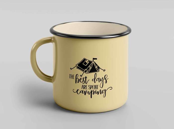 The best days are spent camping enamel tin mug 1
