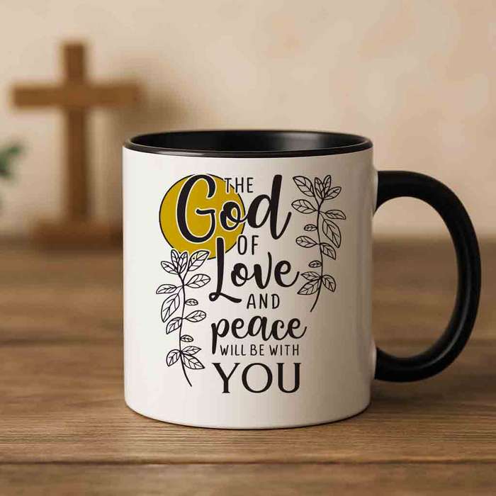 The God of Love and Peace coffee mug