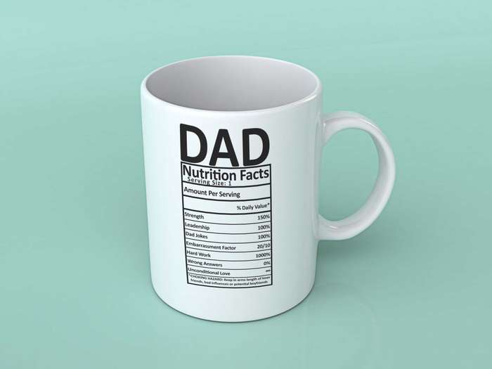Dad nutritional facts coffee mug