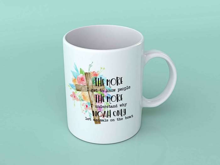 The more I get to know people coffee mug